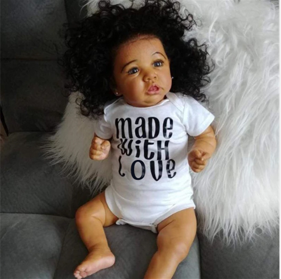 20'' Realistic Bess African American Reborn Baby Toddlers Doll Girl, Handmade Lifelike Baby Doll for Girls