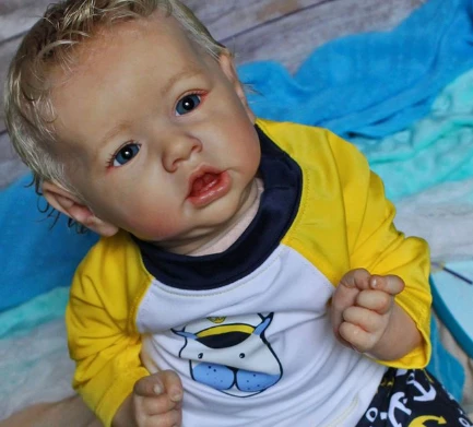 20" Kids Play Gift Reborn Silicone Baby Doll Boy, Realistic&Lifelike Toddler Baby Dolls Ruby with "Heartbeat" and Sound